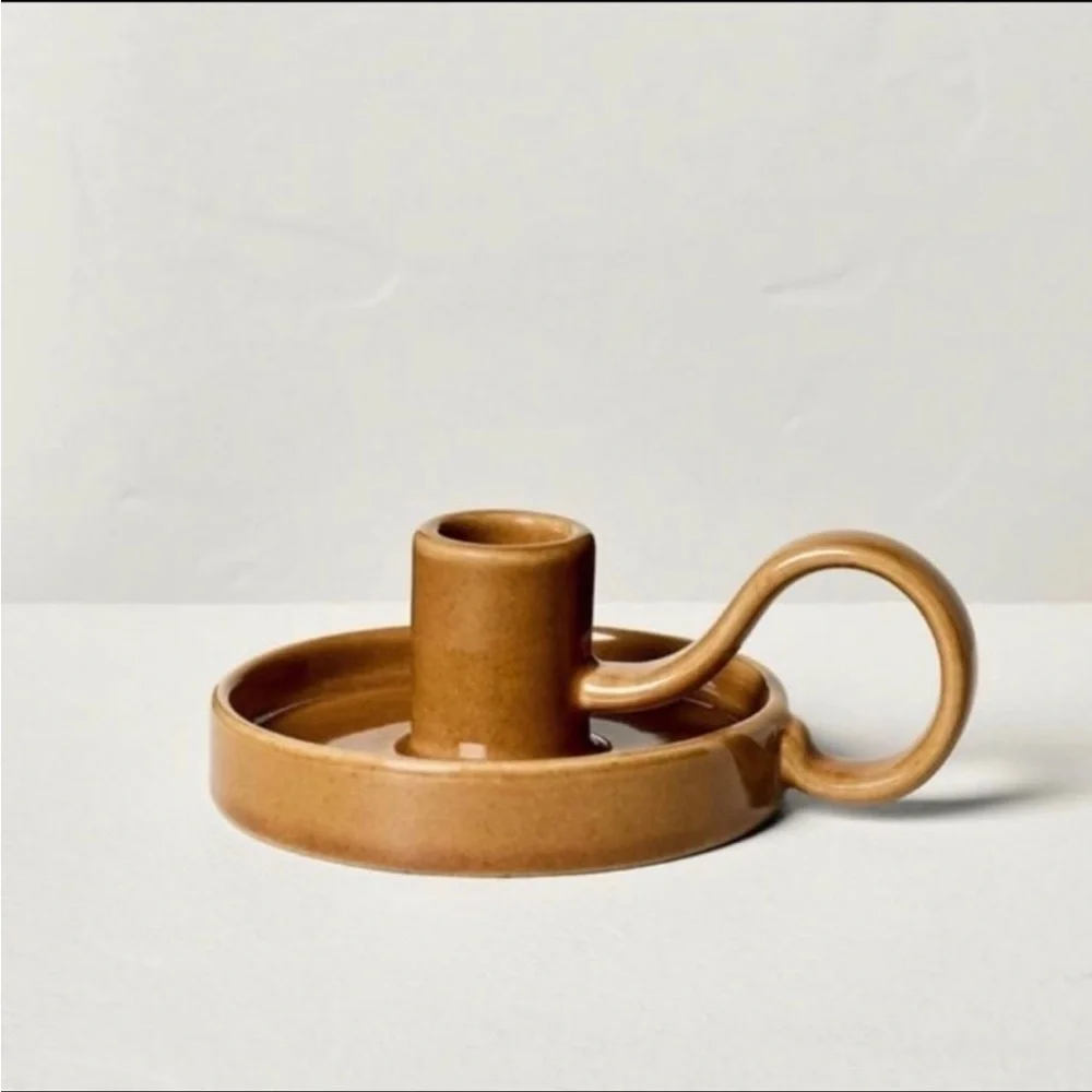 Set 2 | Glazed Ceramic Candle Holders Pumpkin - Hearth & Hand™ with Magnolia